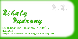 mihaly mudrony business card